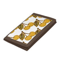 Golden Metallic Cherries Pattern