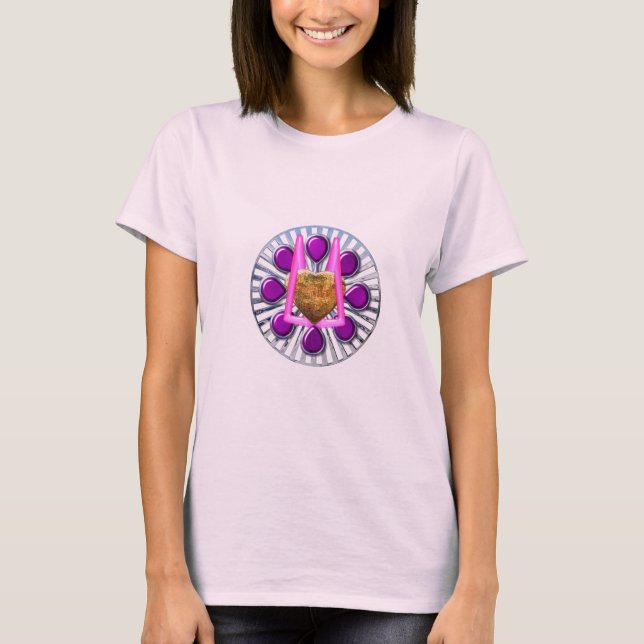 Golden Metallic Heart-ställ T Shirt (Framsida)