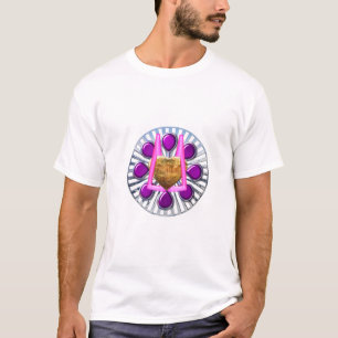 Golden Metallic Heart-ställ T Shirt