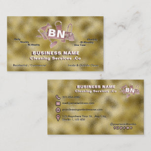 Golden Metallic Städning Services Ro Guld Logotyp Visitkort