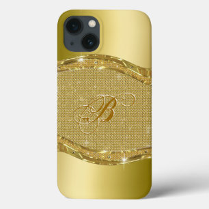 Golden Metallic Titta med diamanter Mönster