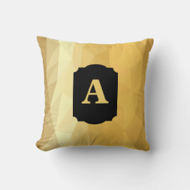 Golden Metallsvart personlig monogram Kudde