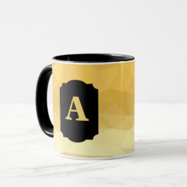 Golden Metallsvart personlig monogram Mugg