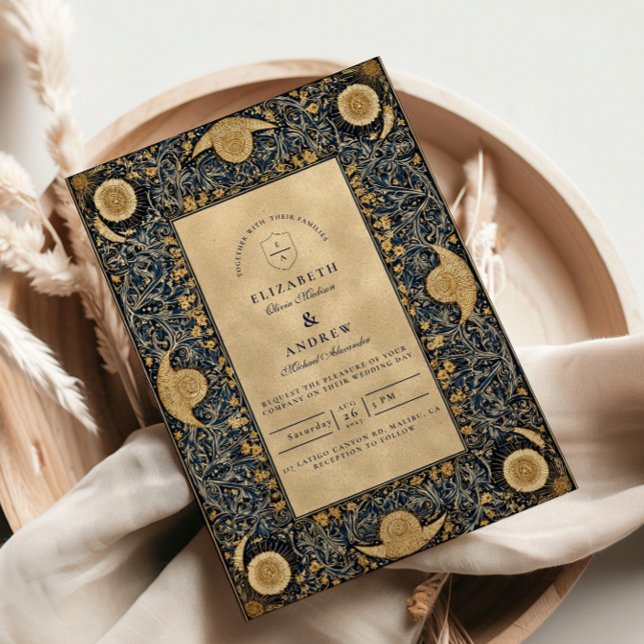 Golden Midnight Celestial Wedding Inbjudningar (Skapare uppladdad)