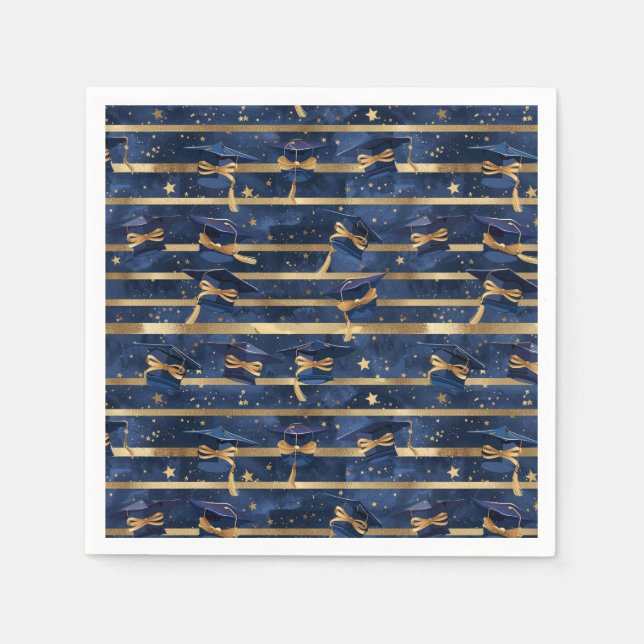 Golden Milestone: Starry Studenten Elegance Pappersservett (Framsidan)