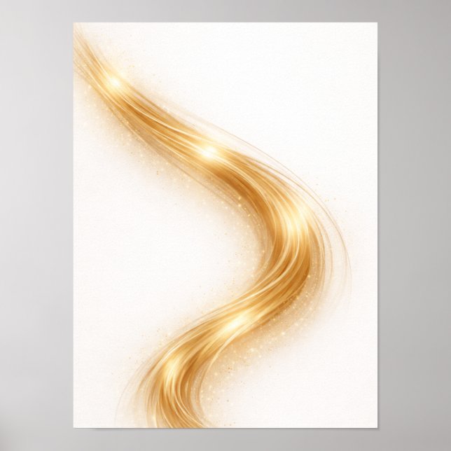 Golden Minimal Flow II Wall Art – Gold Abstrack Poster (Framsidan)