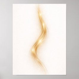 Golden Minimal Flow III Väggkonst – Elegant Guld 