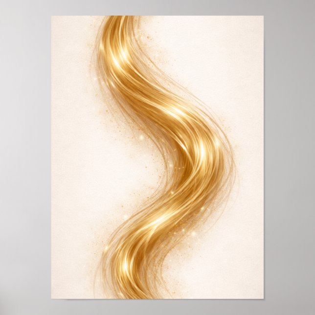 Golden Minimal Flow Wall Art – Elegant Gold  Poster (Framsidan)