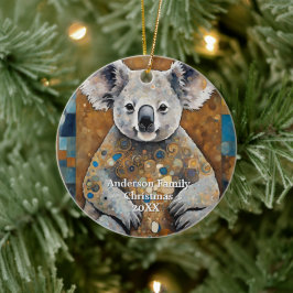 Golden Modern Koala Bear Julgransprydnad Keramik