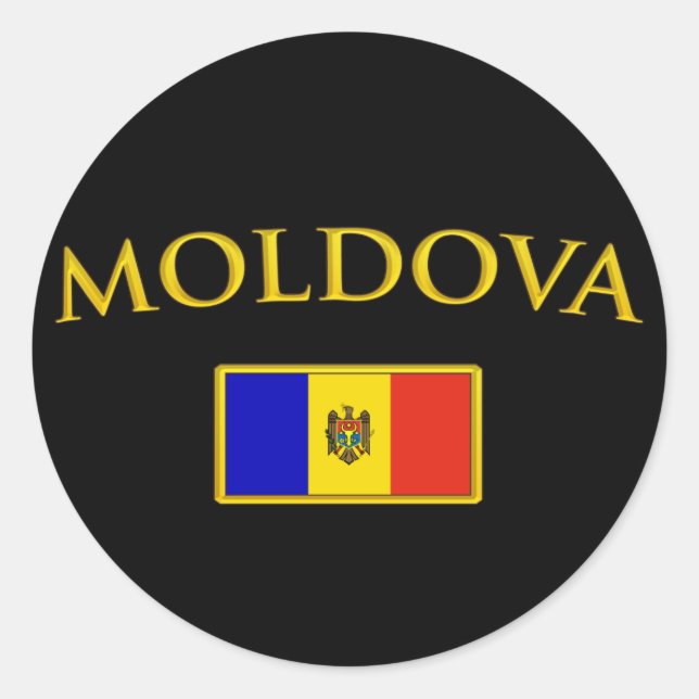 Golden Moldavien Runt Klistermärke (Framsida)