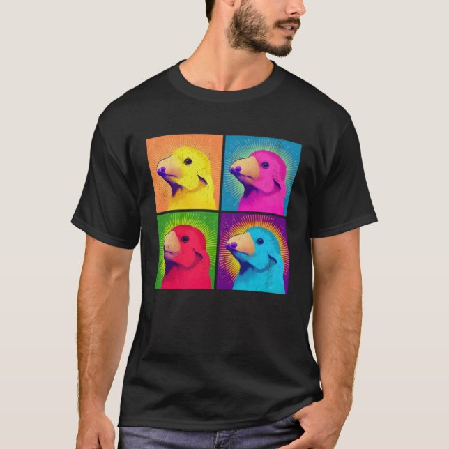Golden Mole Pop Illustration Colorful Animal Men T Shirt (Framsida)