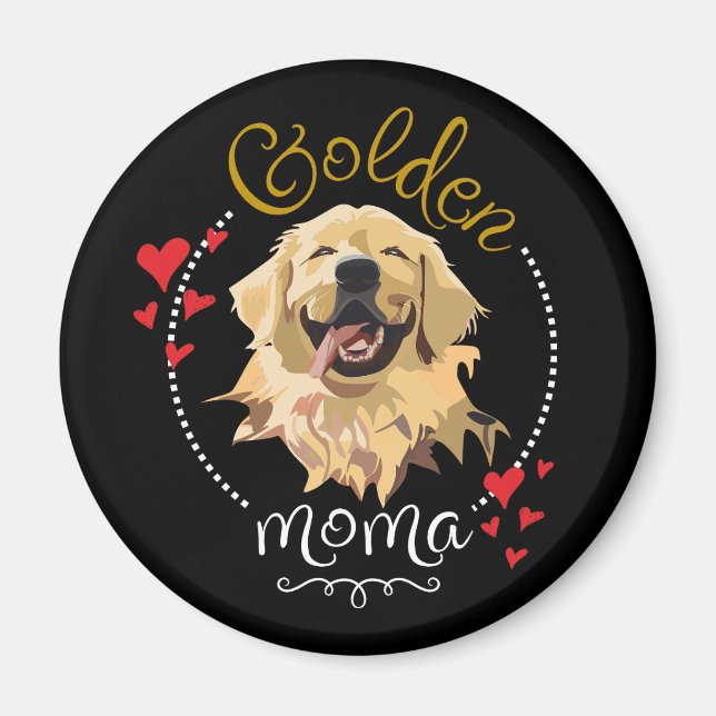 "Golden Moma: Fira Kärlek of Retrievers" Magnet (Framsidan)