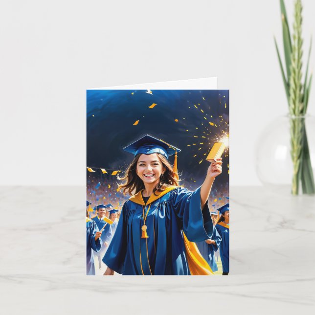 Golden Moments - Högskolan Studenten Celebrate Kort (Framsida)