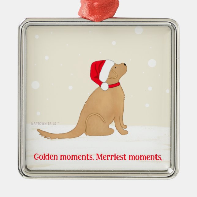 Golden Moments. Merriest Moments Dog Christmas Julgransprydnad Metall (Framsidan)