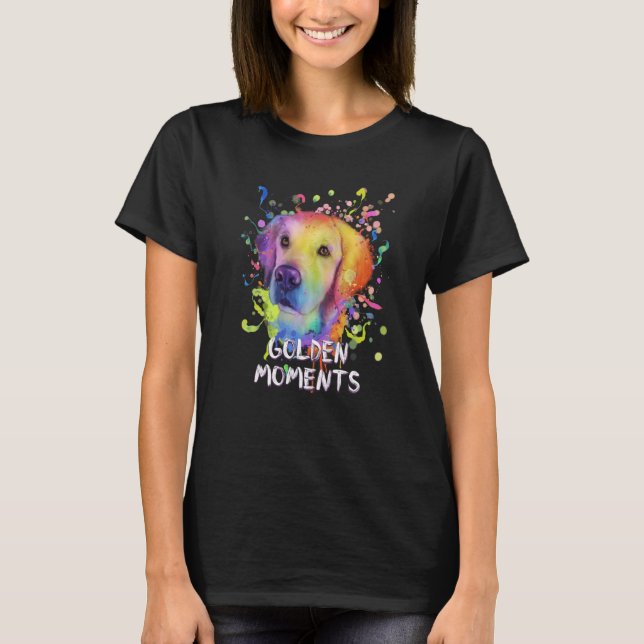 Golden Moments Rescue Dog Golden Retriever Adopt   T Shirt (Framsida)