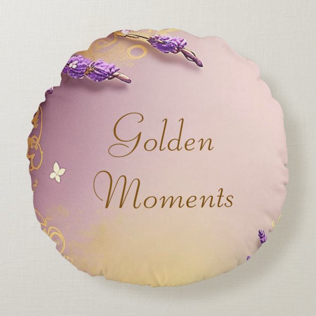 Golden Moments Times Pillow Schmidt Stationery Rund Kudde (Framsidan)