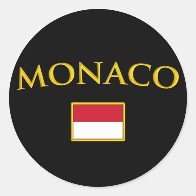 Golden Monaco Runt Klistermärke (Framsida)