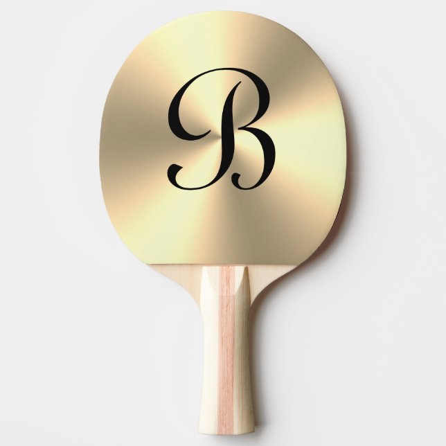 Golden monogram bord tennis ping pong paddle pingisracket (Framsidan)