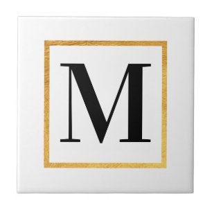 Golden Monogram Kakelplatta