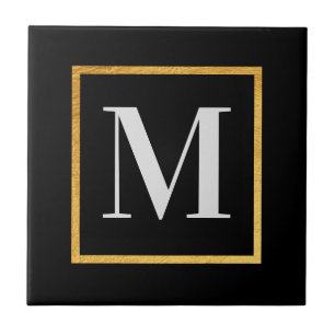 Golden Monogram Kakelplatta