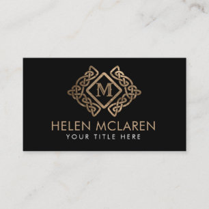 Golden Monogram keltisk Kej Ornament Visitkort