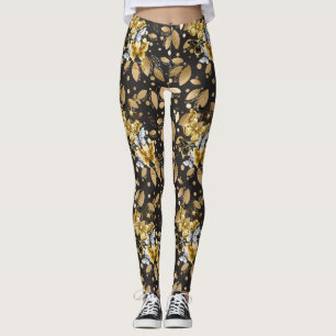 Golden Mönster 06.bw DGrey BG Leggings