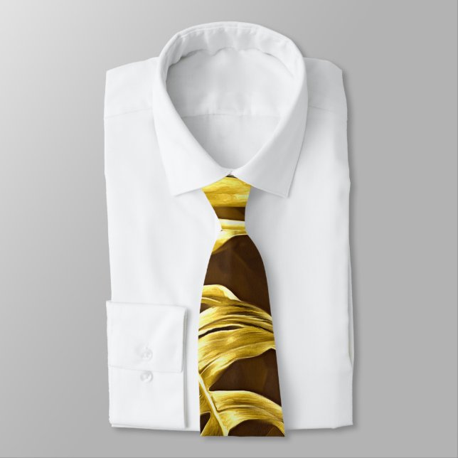 Golden monstera Neck Tie Slips (Bunden)