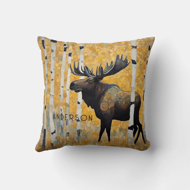 Golden Moose Forest Kudde (Baksida)