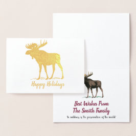 Golden Moose Helgdag Wilderness jul Folierat Kort