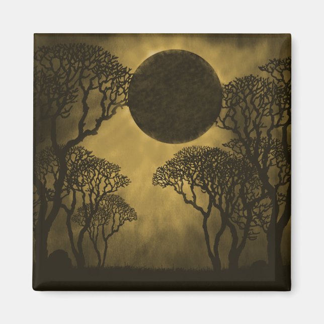 Golden Mörk Forest Eclipse Magnet (Framsidan)