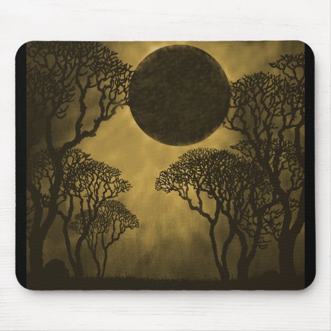 Golden Mörk Forest Eclipse Mousepad Musmatta (Framsidan)