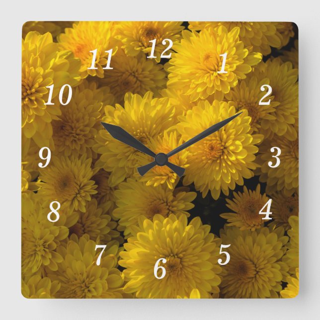 Golden Morsa Wall Clock Fyrkantig Klocka (Framsida)