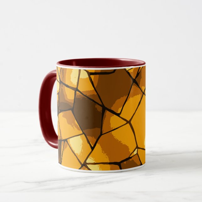 Golden Mosaic Glass Art Mugg (Framsida vänster)