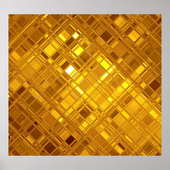 Golden Mosaic: Luxurious Guld Background Poster (Framsidan)