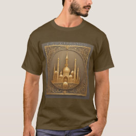 Golden Mosque Eid Al Fitr Mubarak Tshirt För manar T Shirt