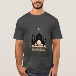 Golden Mosque Eid Mubarak Manar Tshirt T Shirt