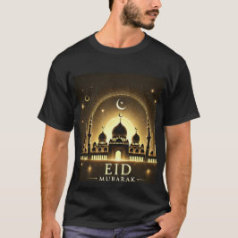 Golden Mosque Eid Mubarak Manar Tshirt T Shirt