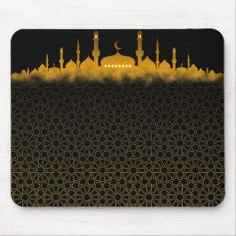 Golden Mosque Silhouette Mouse Pad Musmatta