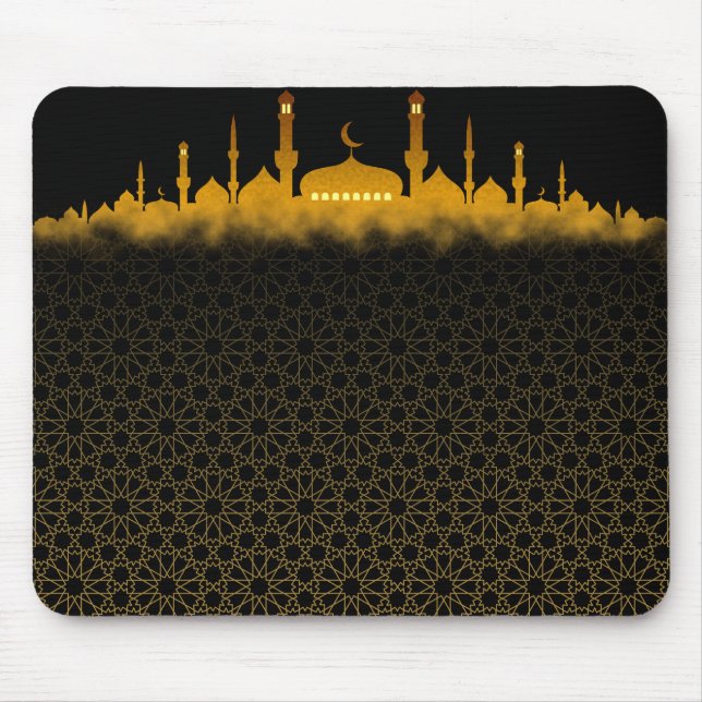 Golden Mosque Silhouette Mouse Pad Musmatta (Framsidan)