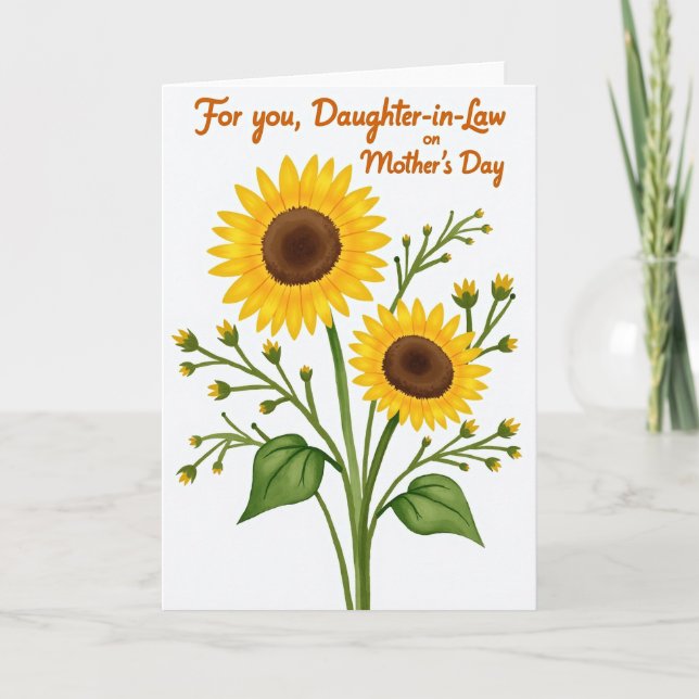Golden Mothers Day Daughter Card Kort (Framsida)