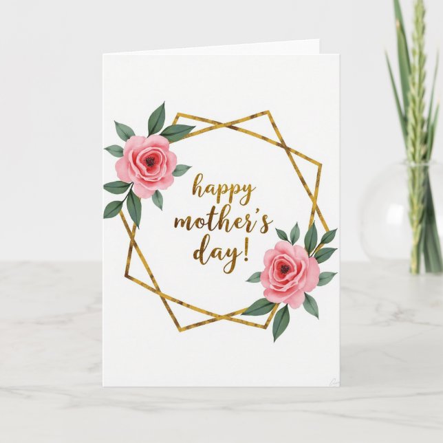 Golden Mothers Day Frame Card Kort (Framsida)