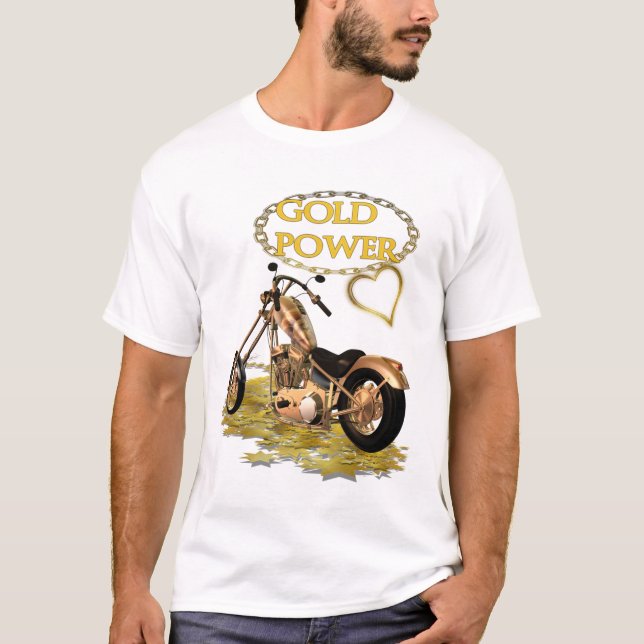 Golden Motor Bike T Shirt (Framsida)