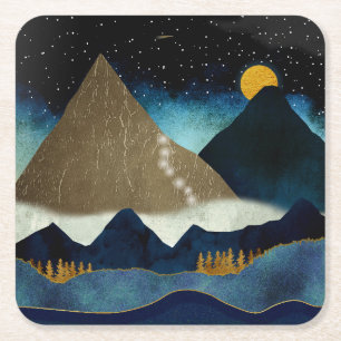 Golden Mountain Klibers Underlägg Papper Kvadrat
