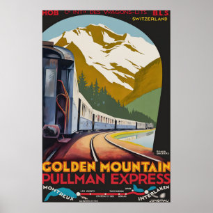 Golden Mountain Pullman Express Affischtryck Poster