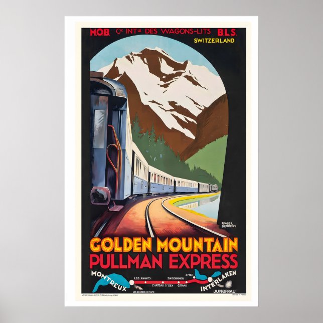 Golden Mountain Pullman Express Montreux Poster (Framsidan)