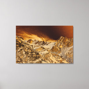 Golden Mountains Motivational Nature Scenery Canvastryck