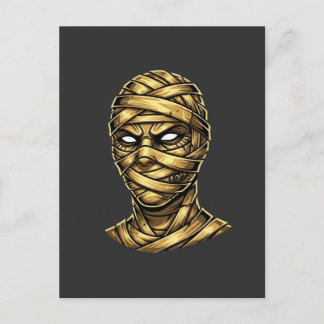 Golden Mummy Pharaoh - Ancient Egypt Streetwear Vykort