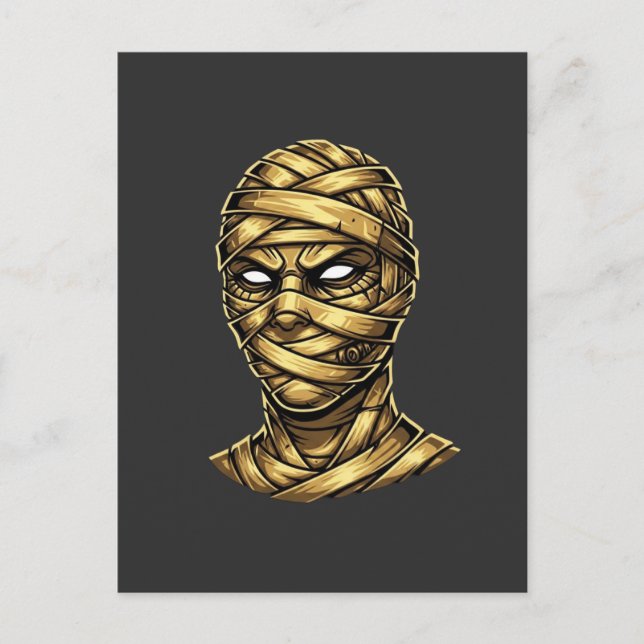 Golden Mummy Pharaoh - Ancient Egypt Streetwear Vykort (Framsida)