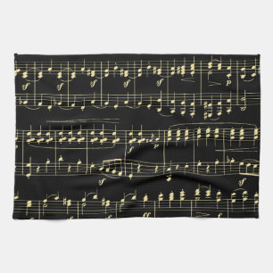 Golden Music på Black Kökshandduk