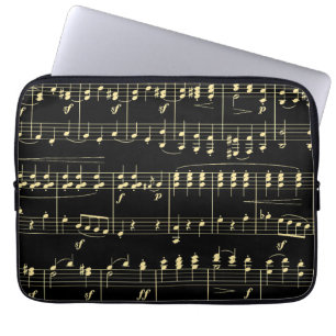 Golden Music på Black Laptop Fodral